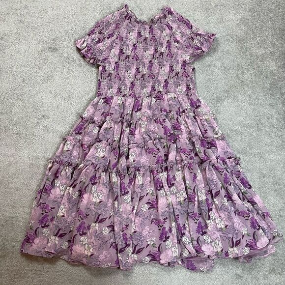 En Saison Luiciate Floral Lavender Smocked Bodice Mini Dress Women’s Small NWOT - Picture 3 of 5